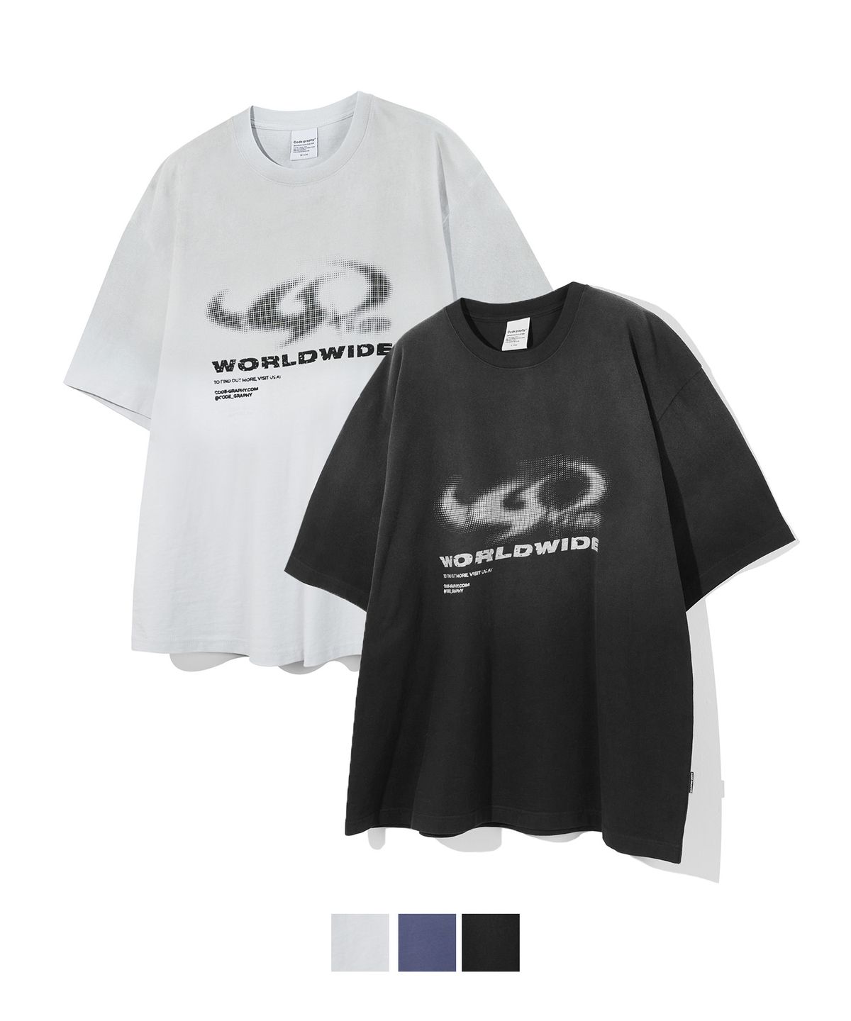 코드그라피(CGP) 워시드 ARC 로고 반팔 티셔츠_3COLOR