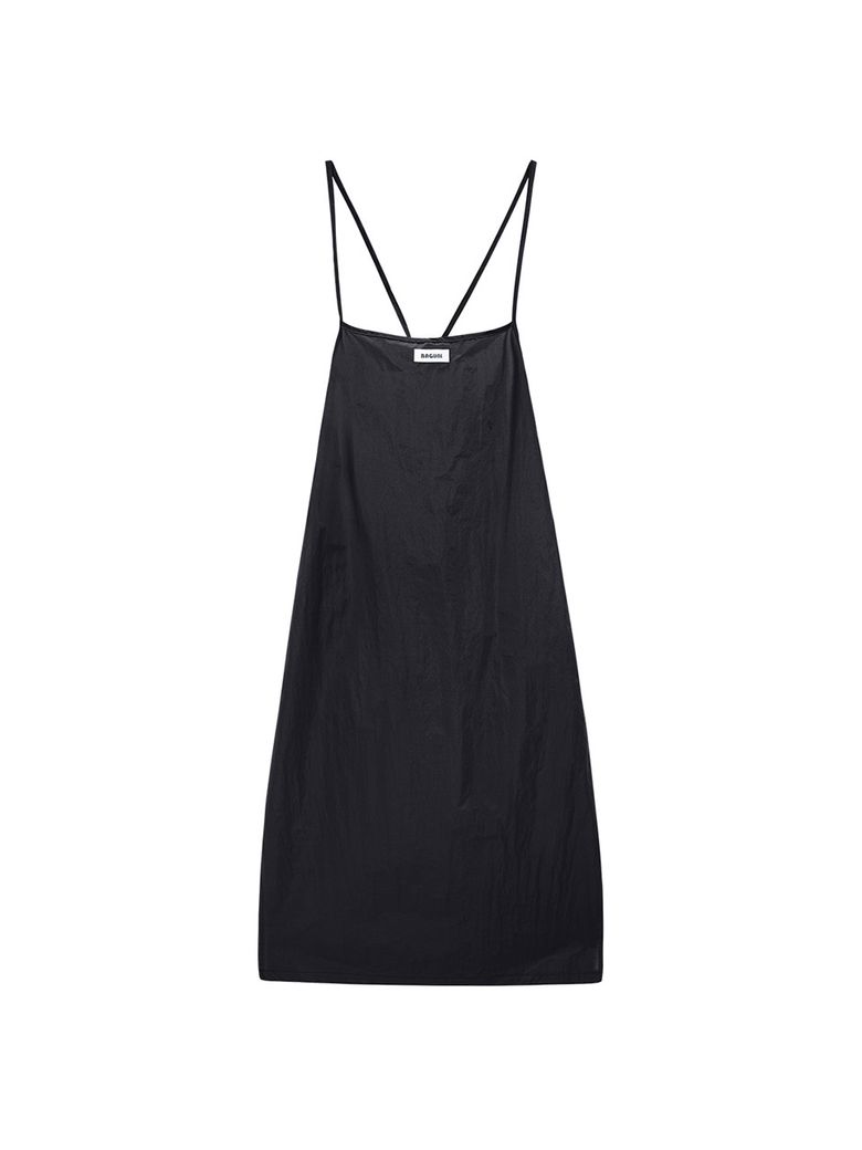 String Layered Dress - black