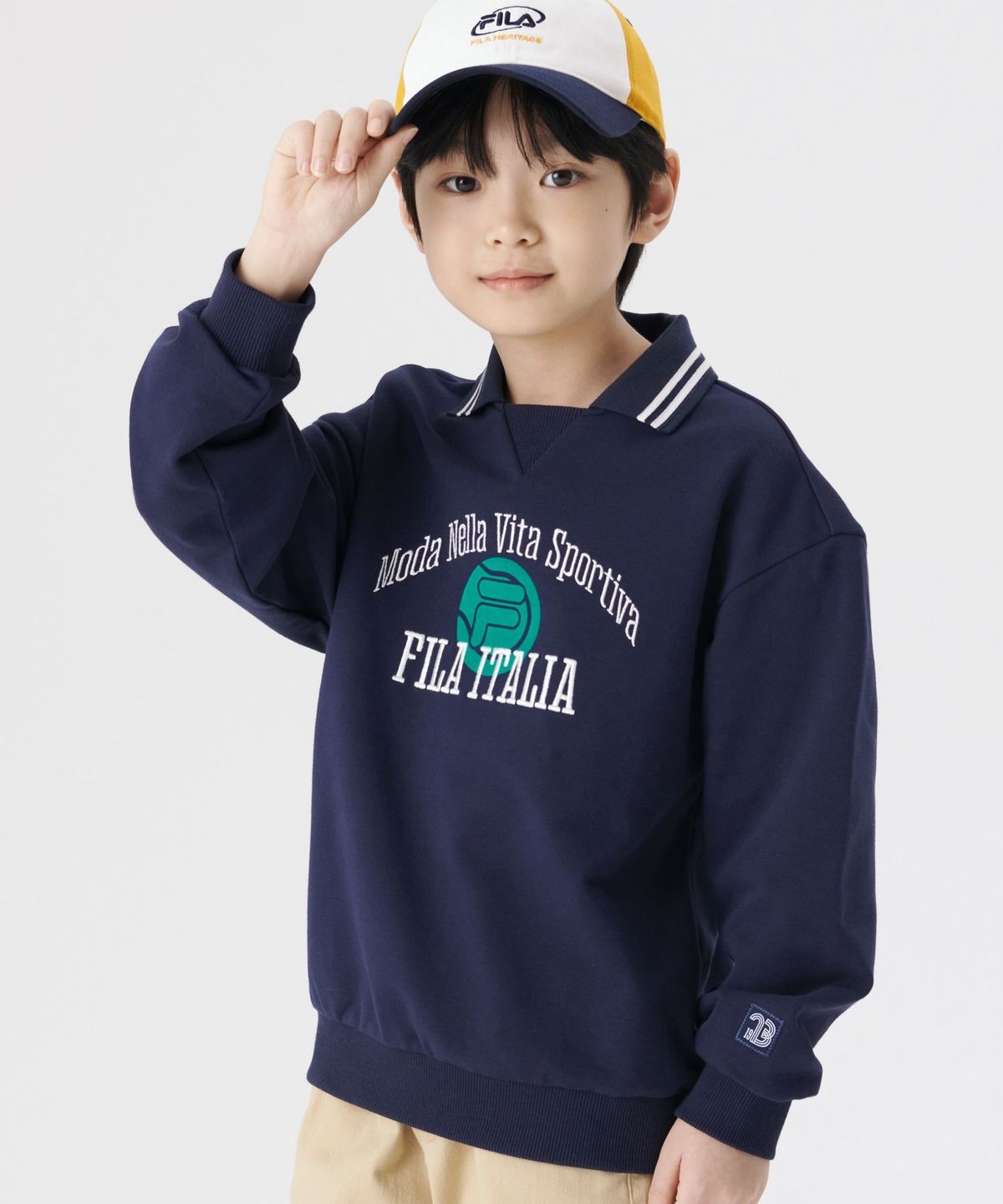 휠라 키즈(FILA KIDS) 카라 포인트 맨투맨(FK2POG1603MDID)