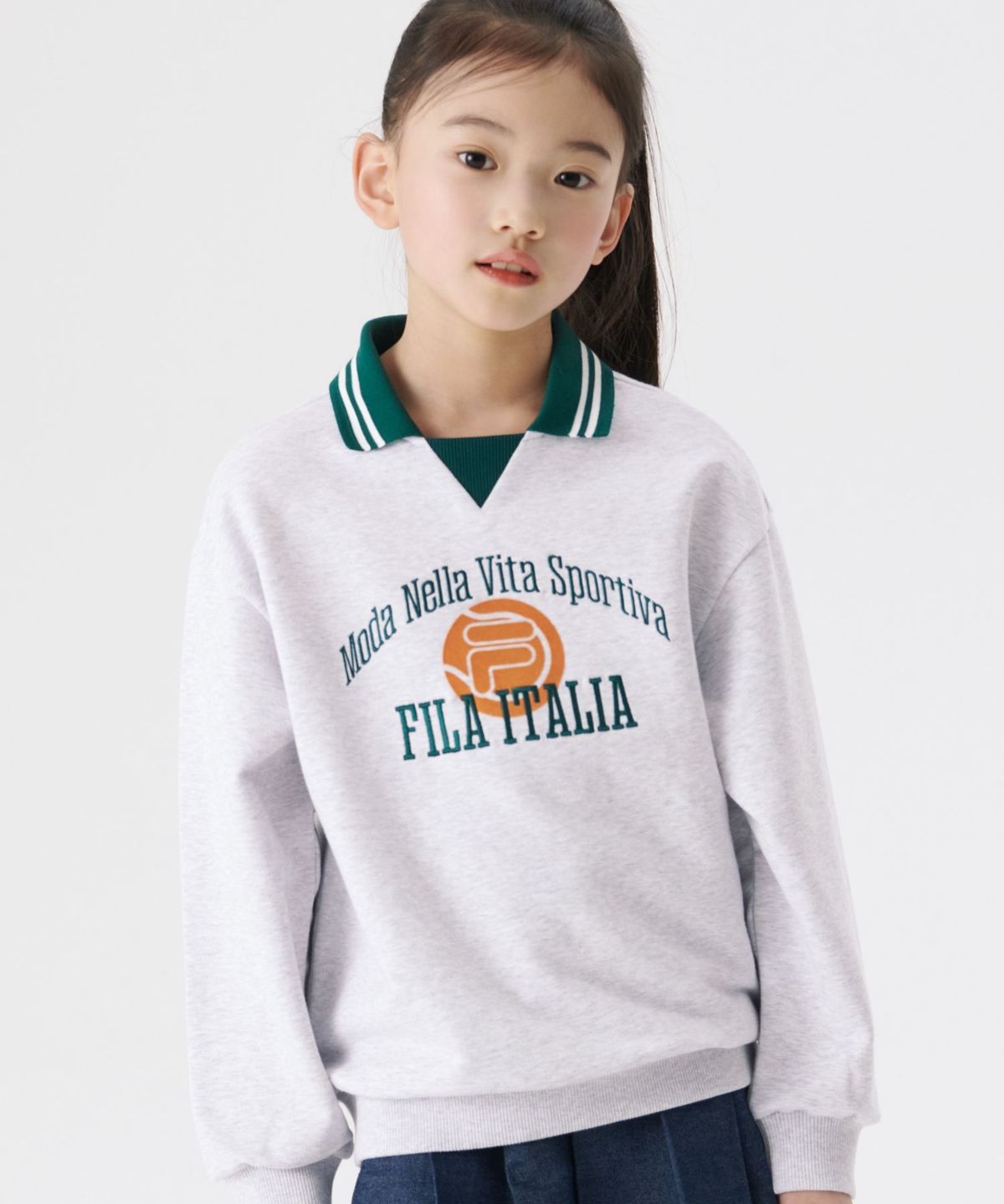 휠라 키즈(FILA KIDS) 카라 포인트 맨투맨(FK2POG1603MWTM)
