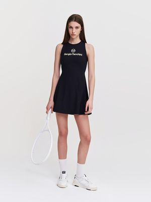 W 에센셜 라운드넥 A라인 슬리브리스 드레스