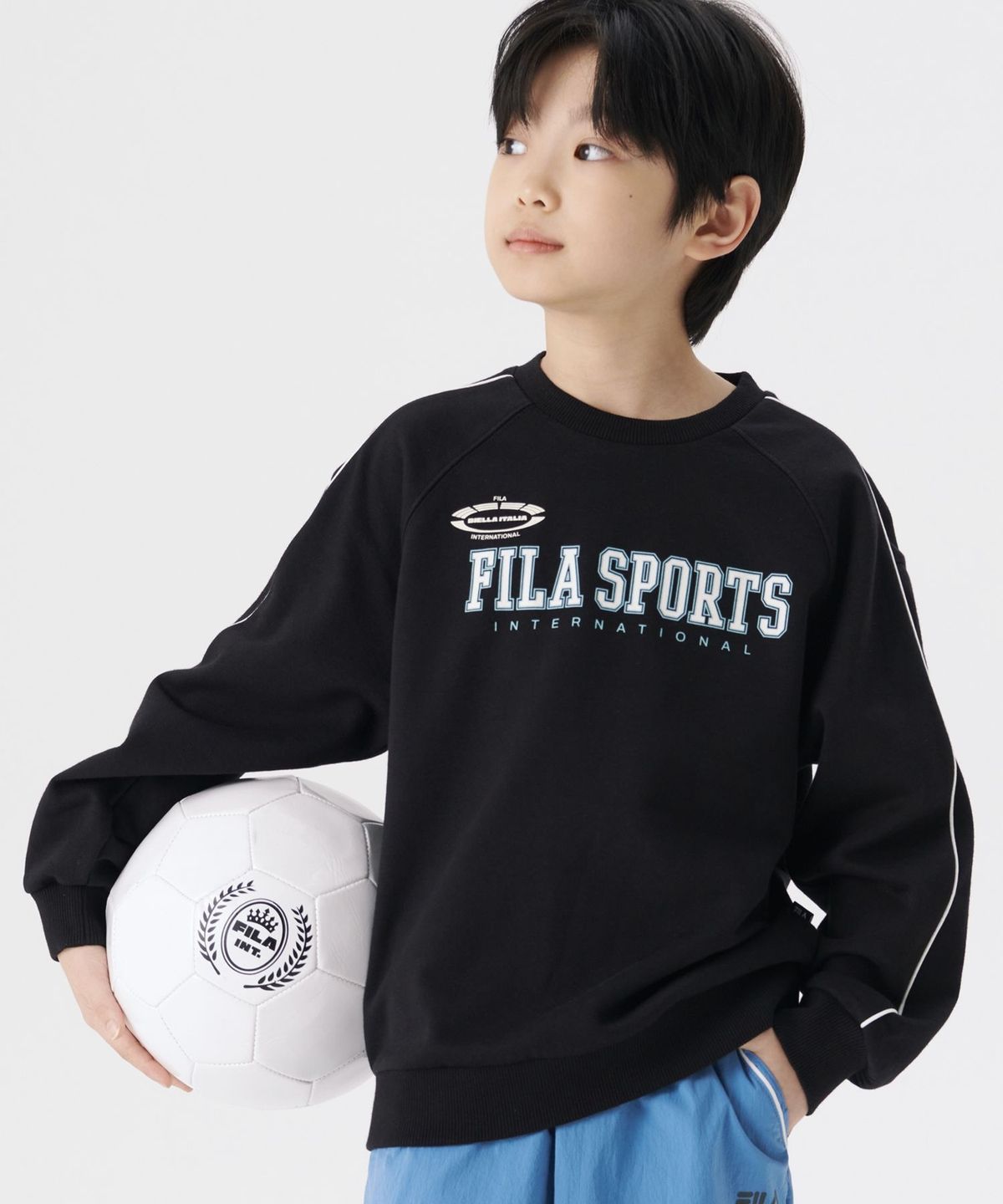 휠라 키즈(FILA KIDS) 그래픽 면혼방 맨투맨(FK2POG1202MBLK)