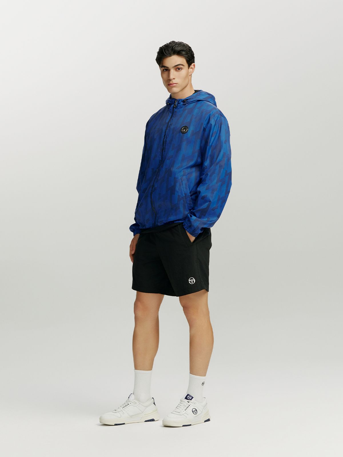 세르지오 타키니(SERGIO TACCHINI) M 리조트 우븐 기하학패턴 자켓 (Navy)