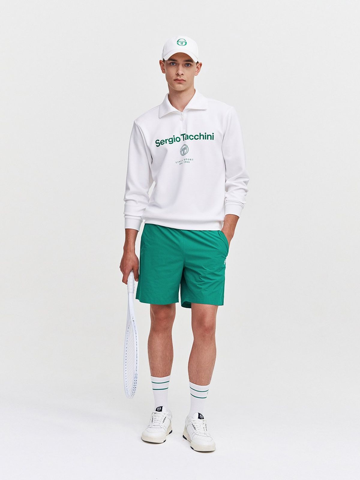 세르지오 타키니(SERGIO TACCHINI) U 고트 카라넥 하프집 (White)