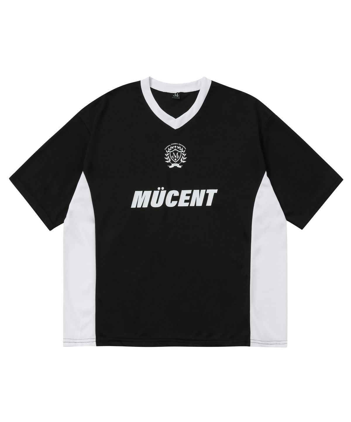 무센트(MUCENT) 싸커 유니폼 풋볼 스포티 메쉬 반팔 티 (블랙, 화이트)