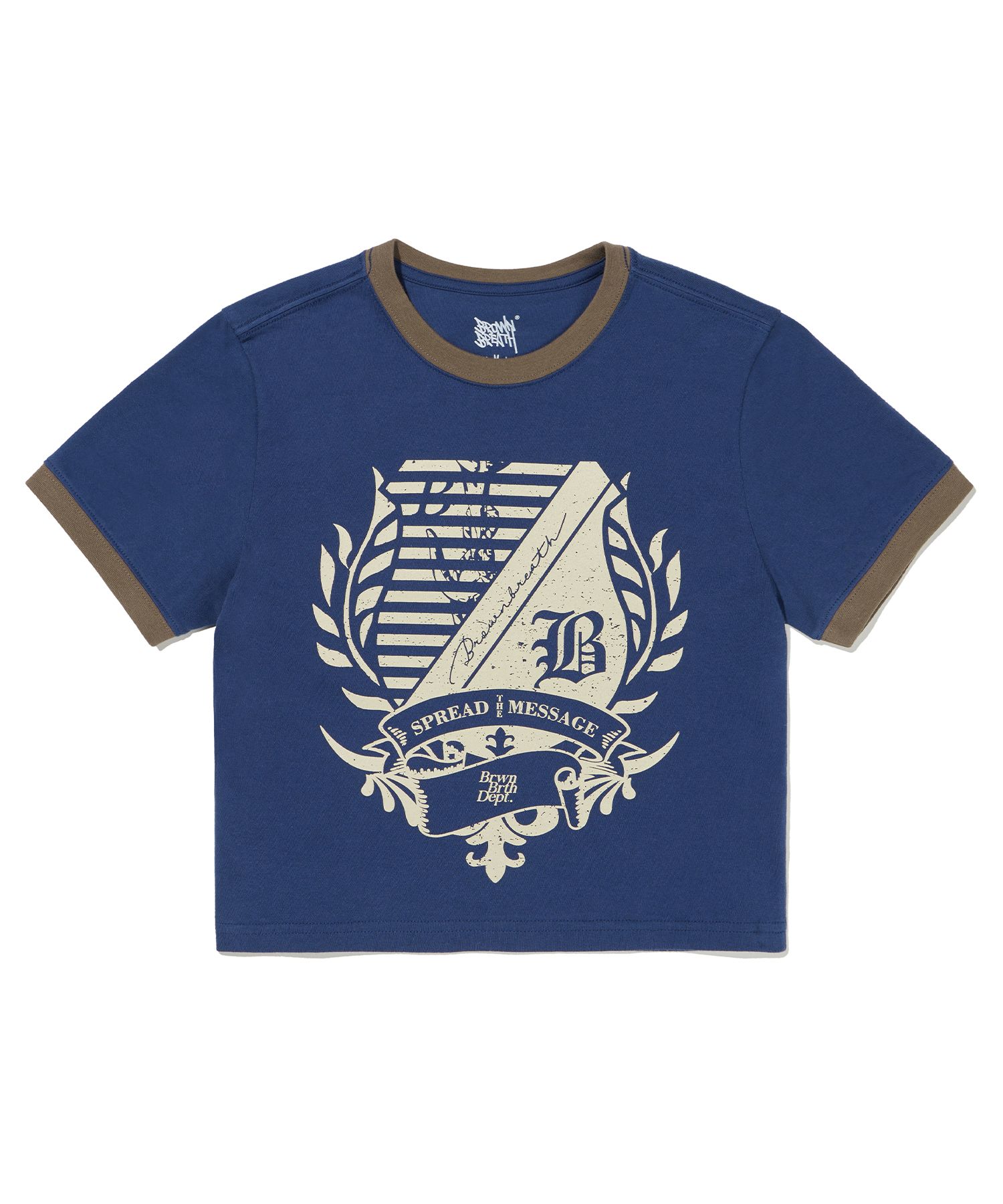 Tシャツ・カットソー BROWNBREATH W EMBLEM RINGER TEE NAVY BJMWSTC13NV MUSINSA | BROWNBREATH W EMBLEM RINGER TEE - NAVY