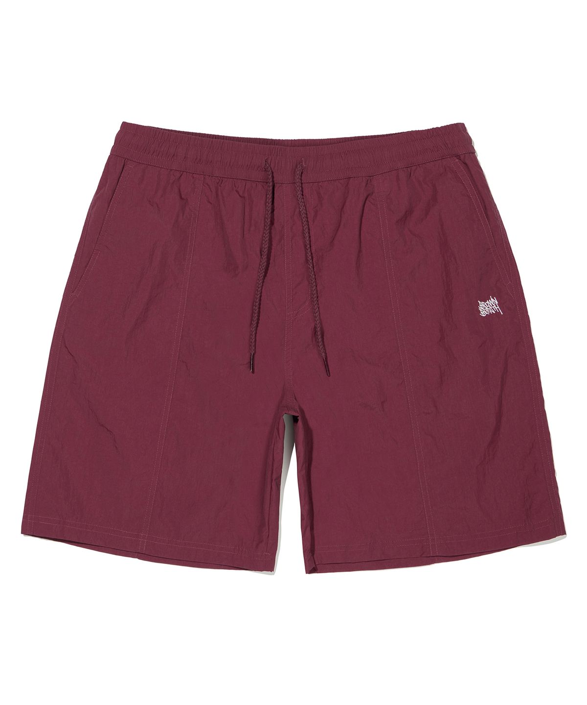 브라운브레스(BROWNBREATH) TAG NYLON SHORTS - BURGUNDY