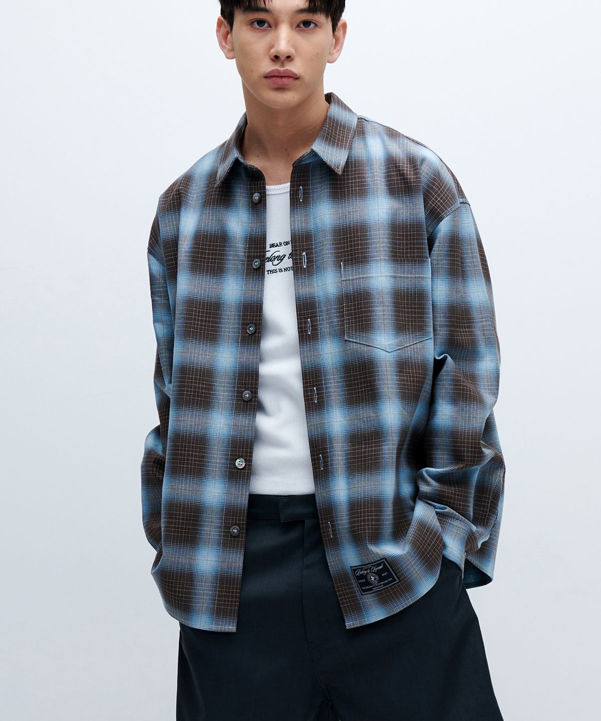 애니타임로릭(ANYTIME LOREAK) RIA CHECK SHIRT (SHUTTLE NOTE)-BROWN
