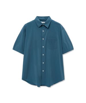 수피마 코튼 하프 셔츠 [피콕블루]