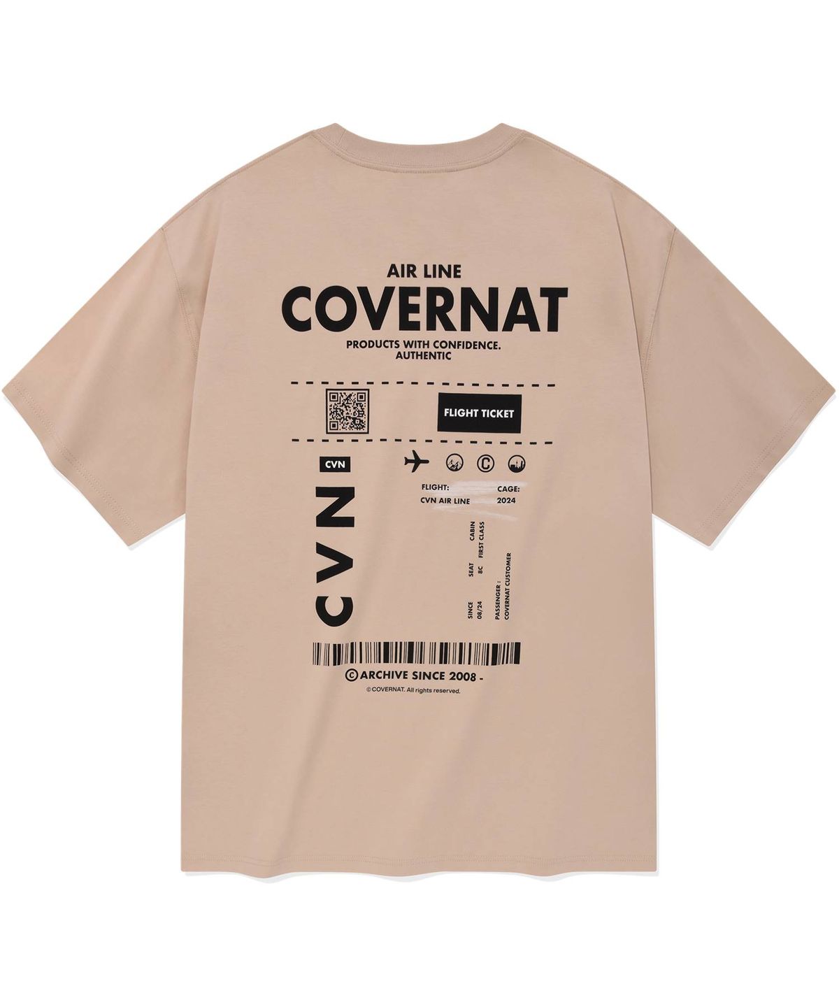 커버낫(COVERNAT) 패스포트 티셔츠 더스티 핑크