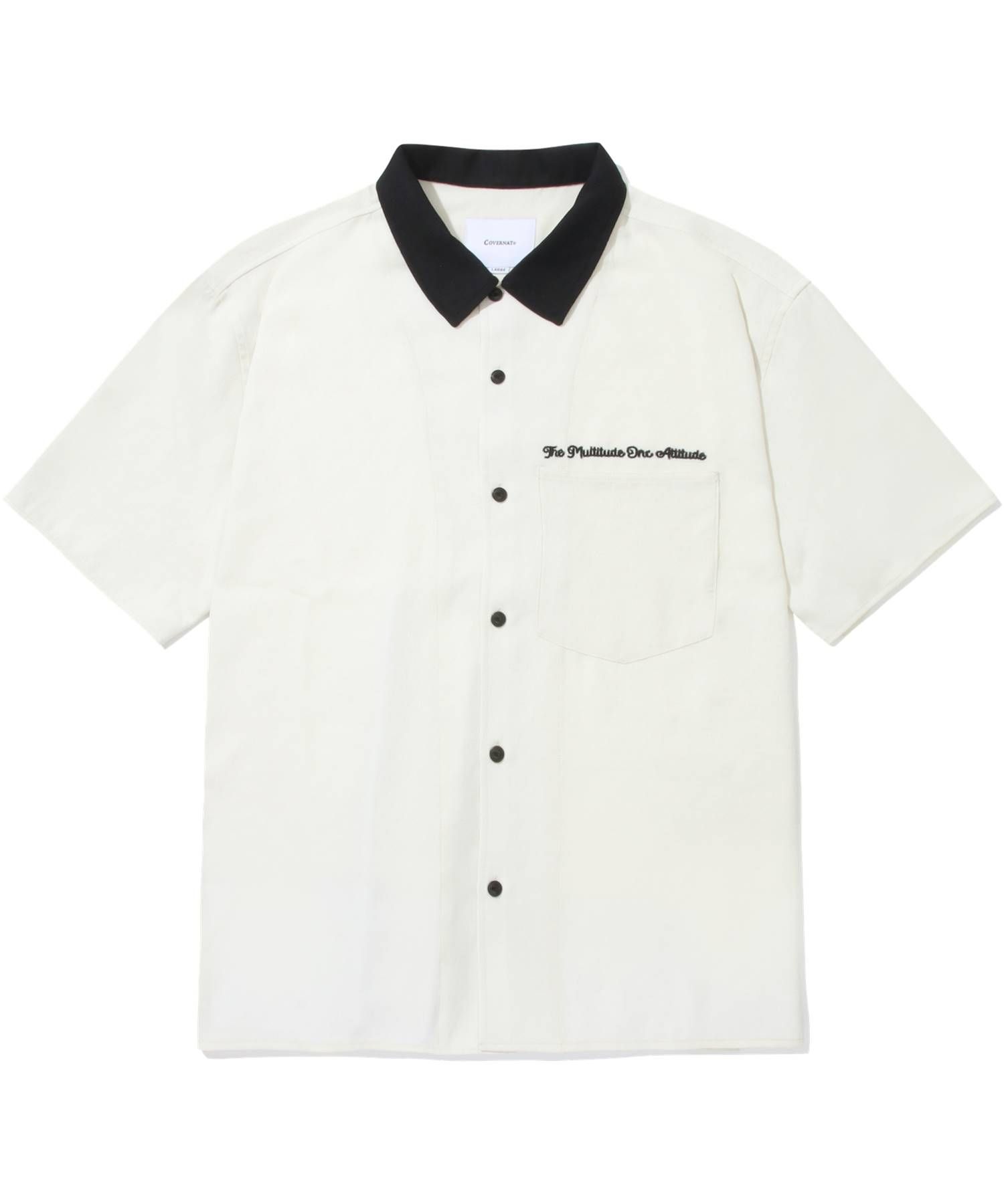 【COVERNAT】 Lettering Half Shirt‐ Ecru MUSINSA | COVERNAT Lettering Half Shirt Ecru