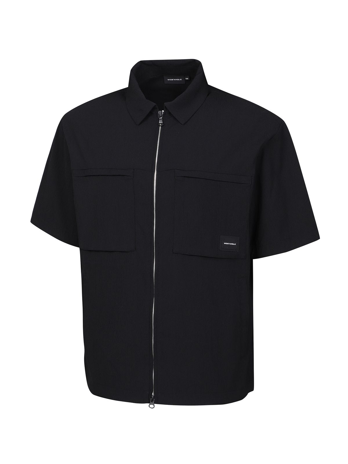와이드앵글(WIDEANGLE) CO 아웃포켓 오버 셔츠 자켓 M_Black