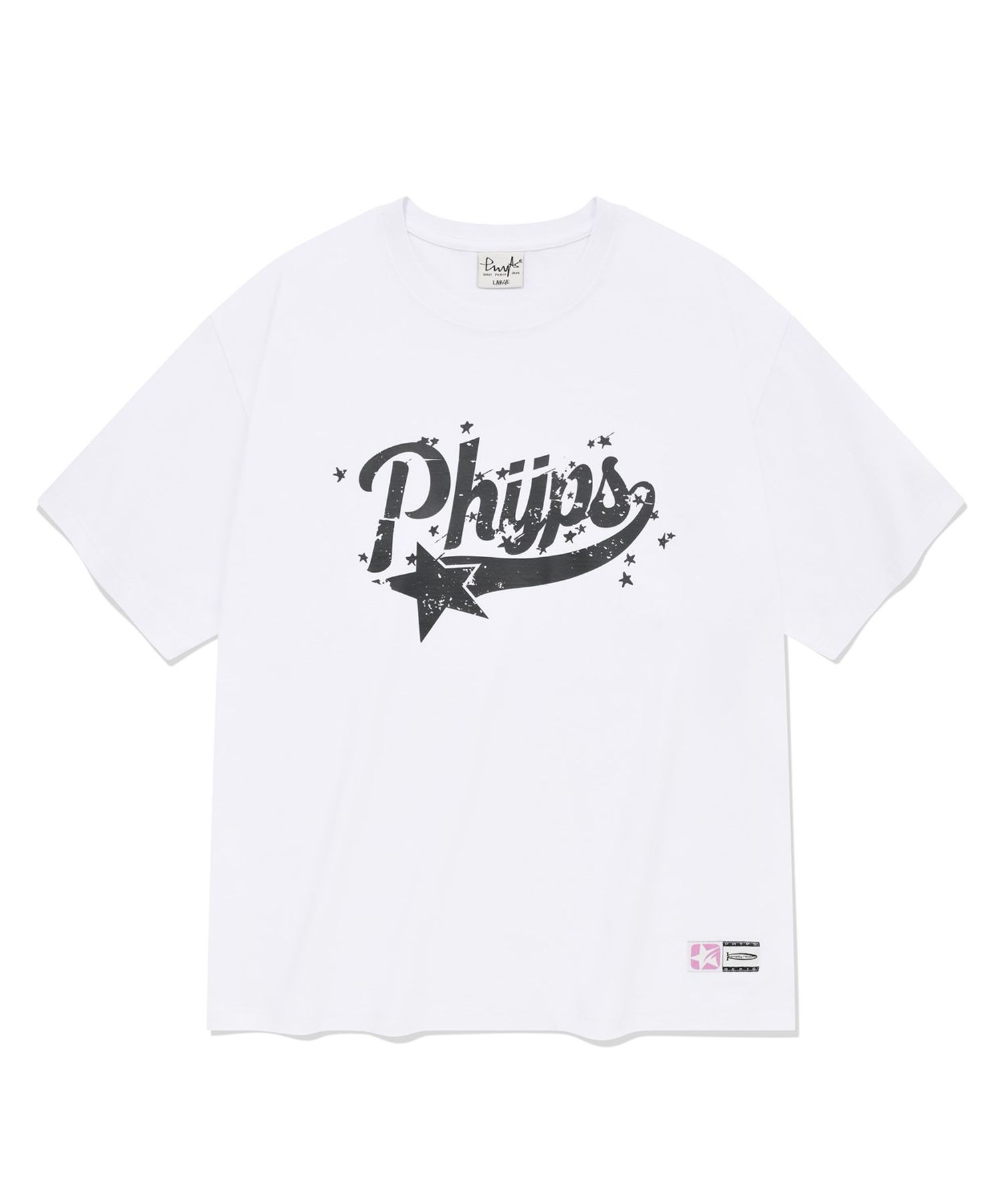 MUSINSA | PHYPS Scatter Startail Short Sleeve T-Shirt_White