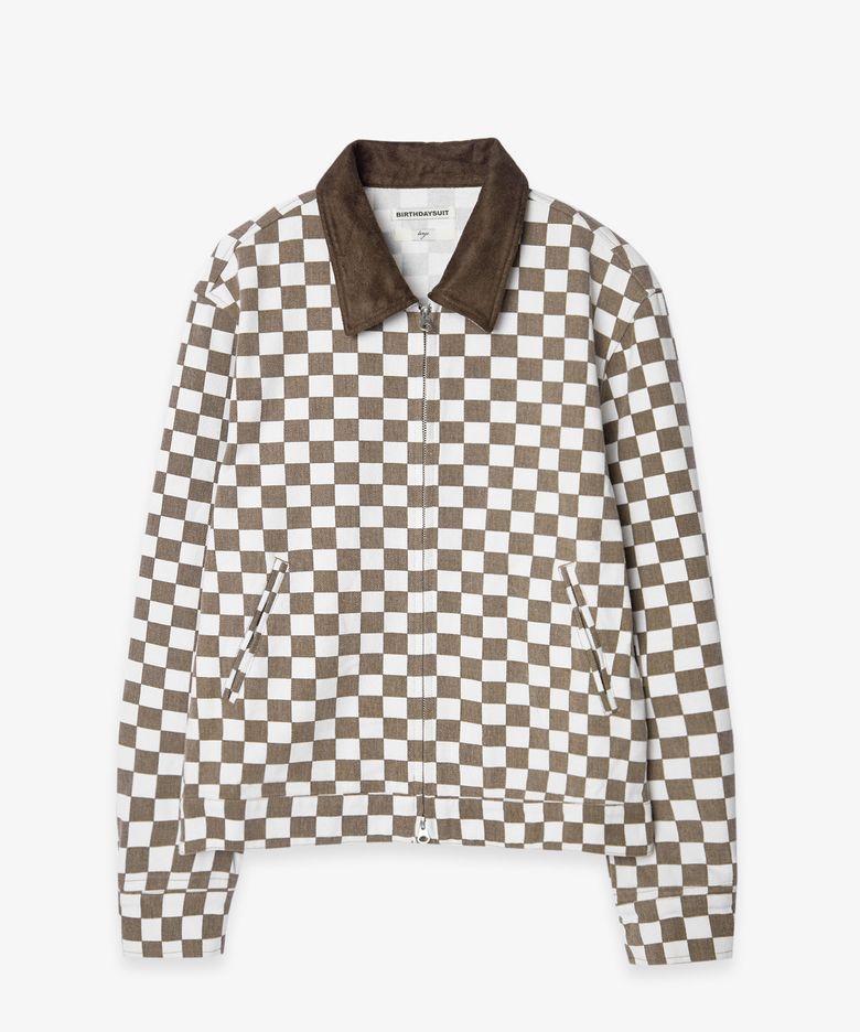 CHECKER BOARD CLUB JACKET (BROWN)