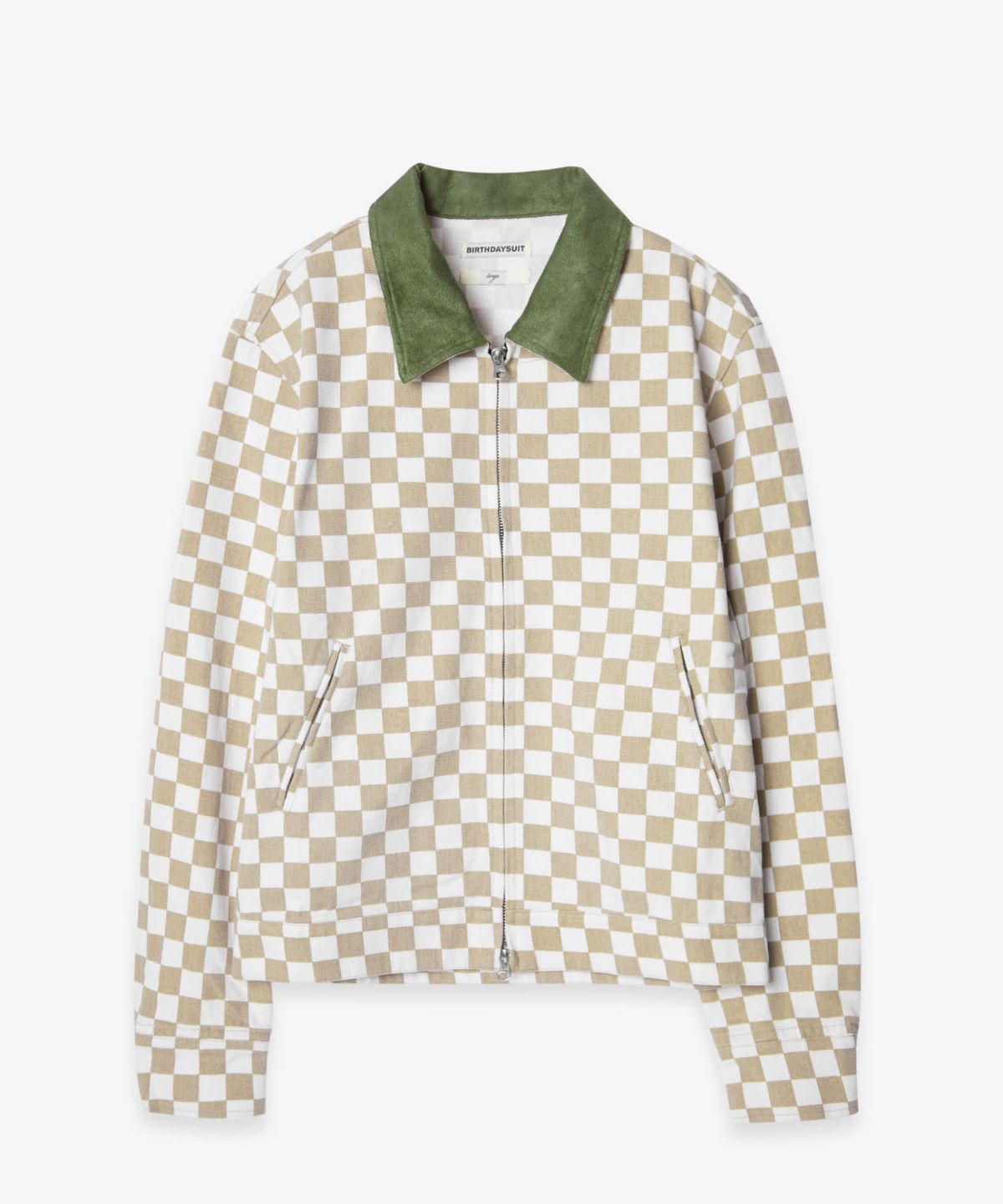 벌스데이수트(BIRTHDAYSUIT) CHECKER BOARD CLUB JACKET (LIGHT BEIGE)