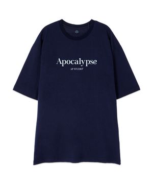 [오버핏]아포칼립스 13수 면 라운드 넥 반팔 티셔츠_네이비