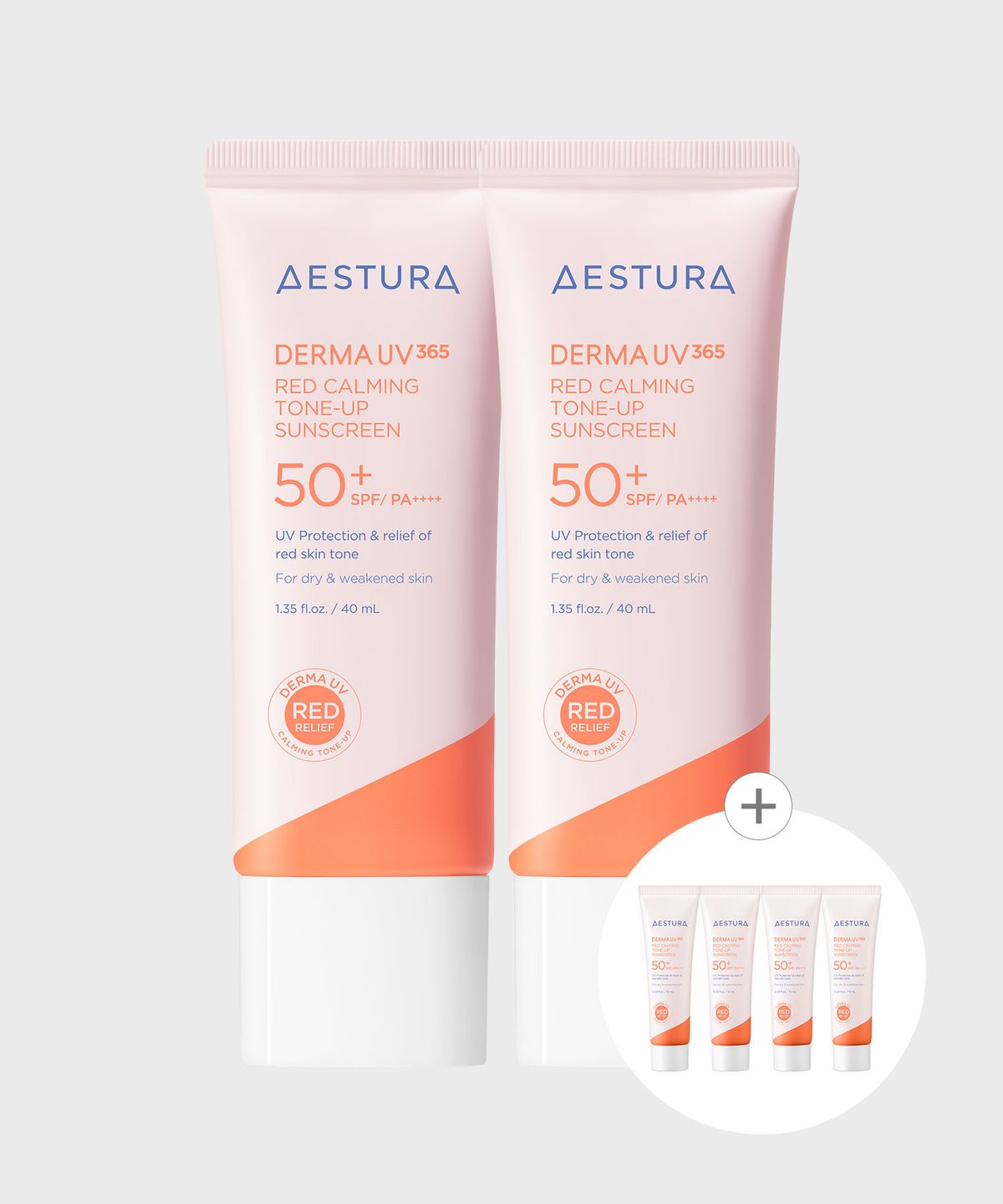 에스트라(AESTURA) 더마 UV365 레드진정 톤업 선크림 40ml * 2
