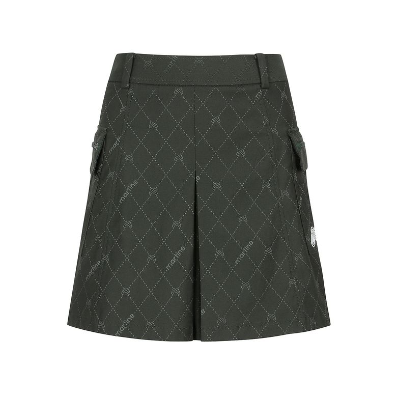 H Line Pattern Culotte_Khaki