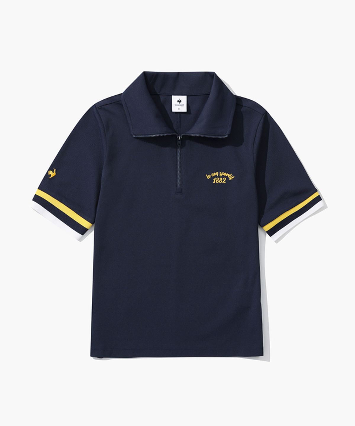 르꼬끄 골프(LECOQ GOLF) 여성 하이넥 반집업 반팔 티셔츠 (GP122LTS38)
