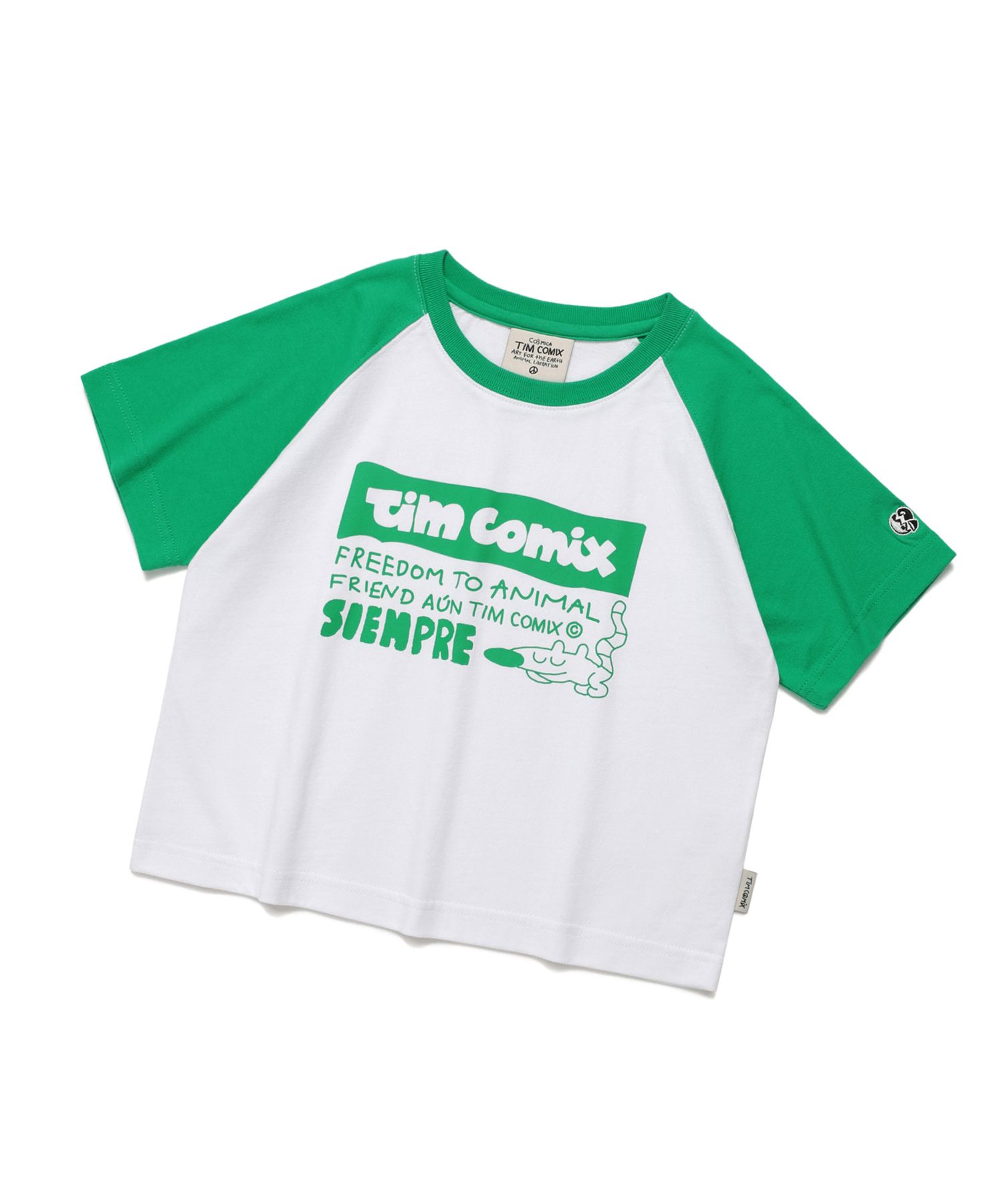 ★TIMCOMIX★ Siempre Animal Raglan Long Sleeve Green MUSINSA | TIMCOMIX [CROP] SIEMPRE ANIMAL RAGLAN SS GREEN