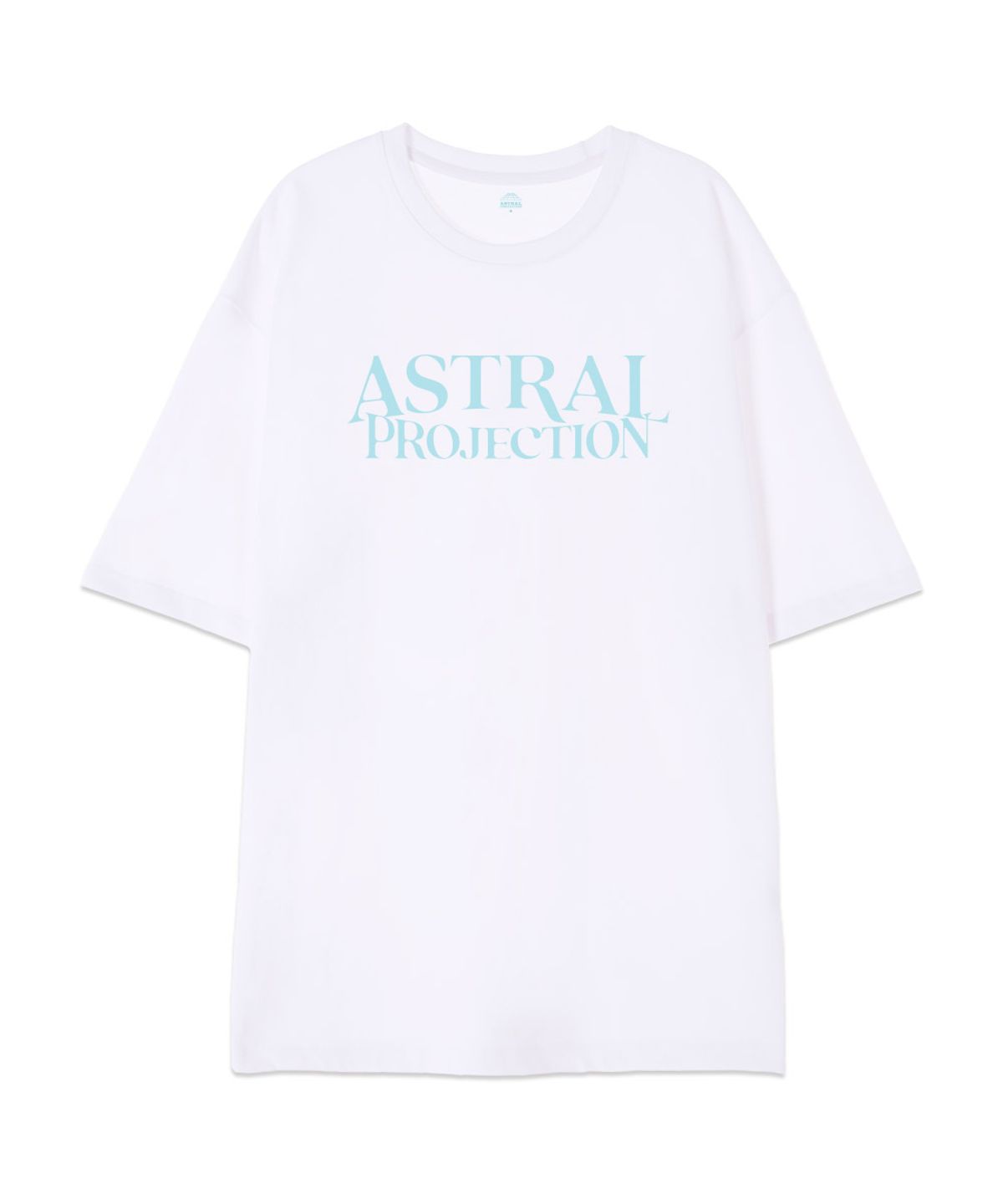 아스트랄 프로젝션(ASTRAL PROJECTION) [오버핏]베이직 레터링 13수 면 라운드 넥 반팔 티셔츠_화이트