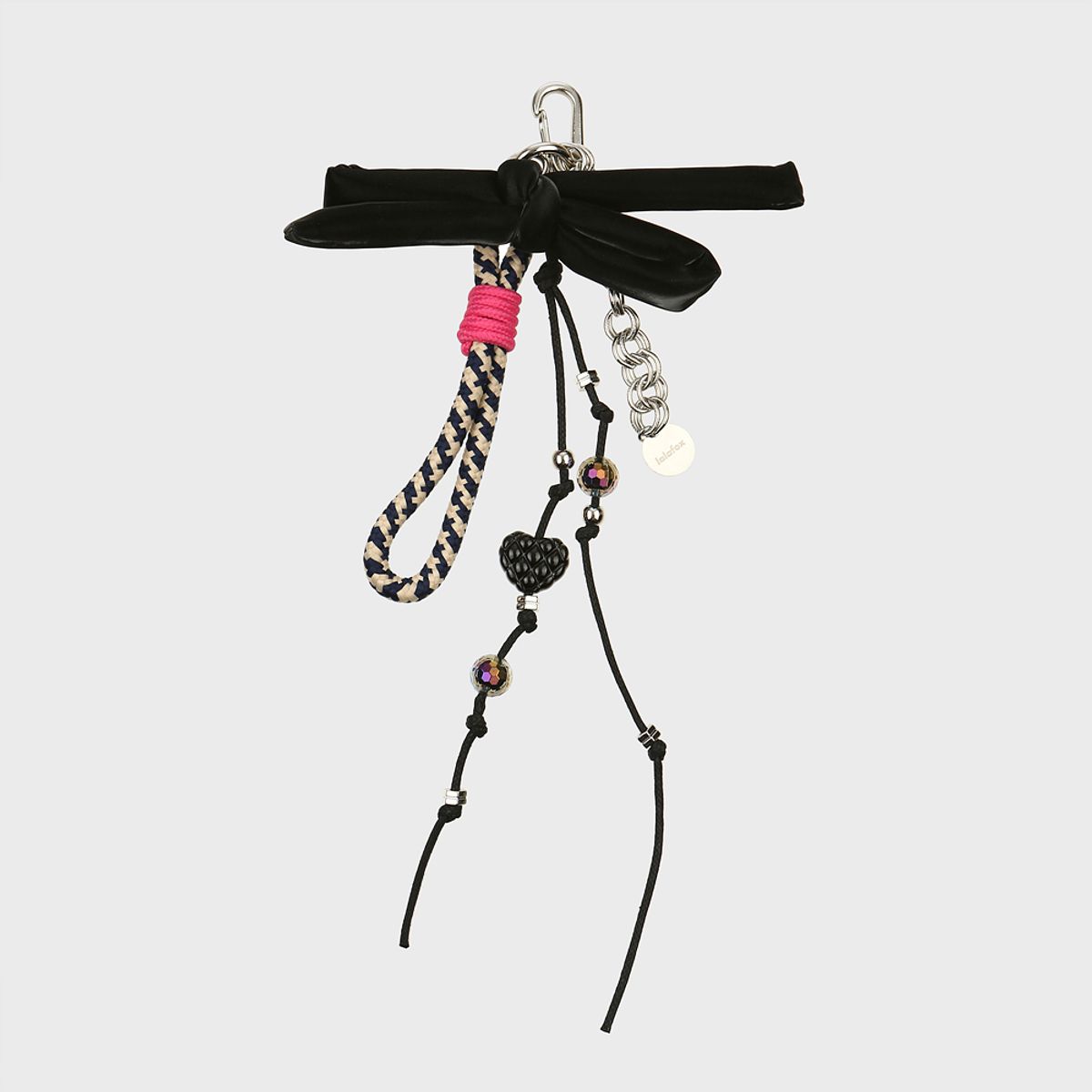 라라폭스(LALAFOX) RIBBON MIX CHAIN KEYRING BLACK BQ2AA003