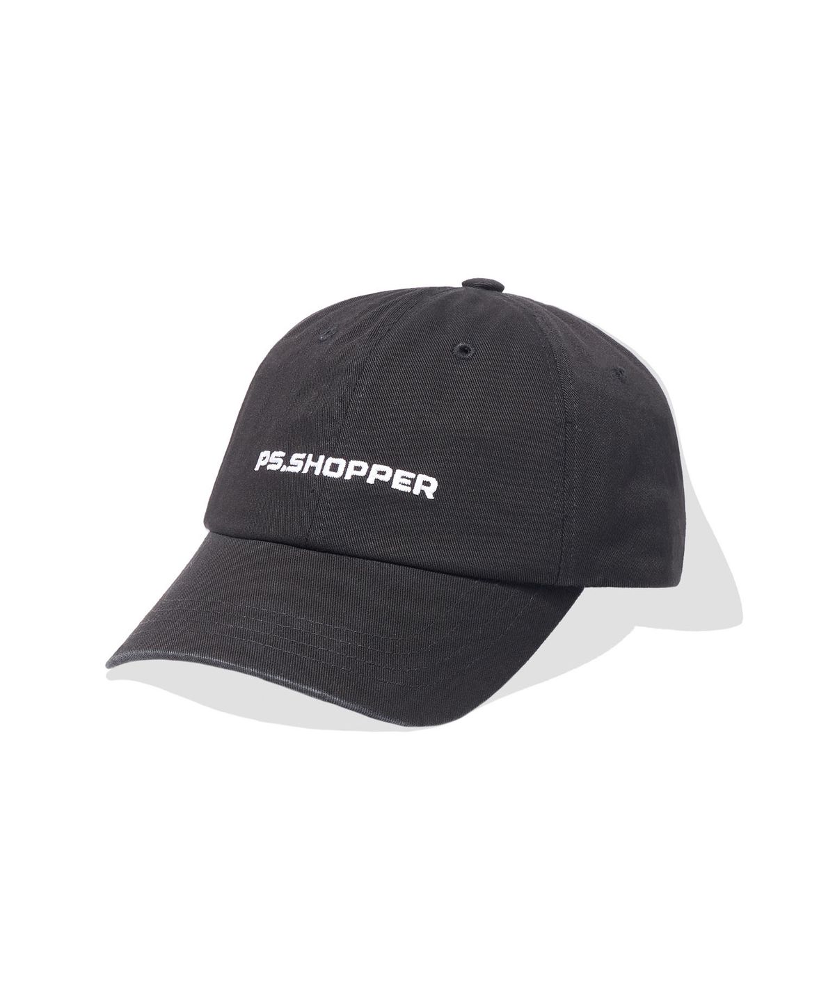 피에스쇼퍼(PSSHOPPER) 베이직 로고 워싱 볼캡 [블랙]