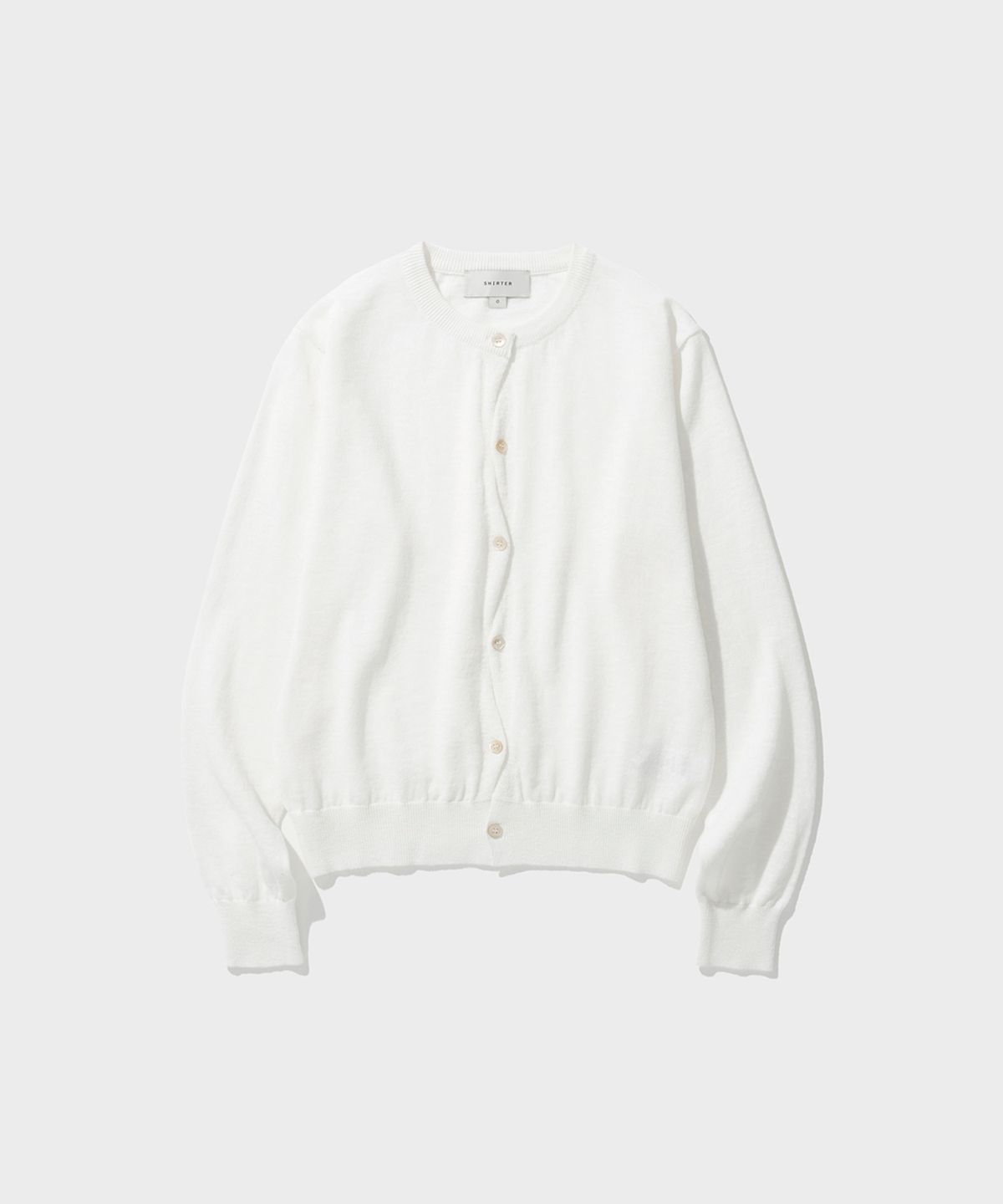 셔터(SHIRTER) [WOMEN] TWIST BUTTON CARDIGAN (IVORY)