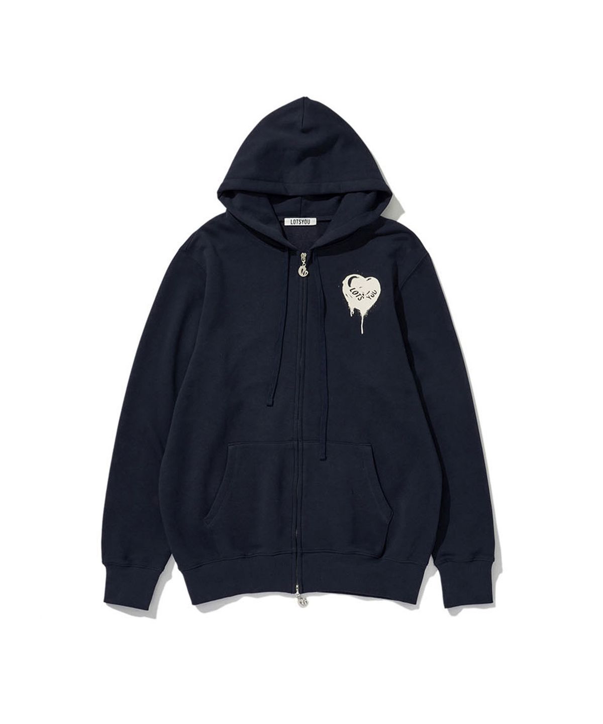 라츠유(LOTSYOU) Melting Heart Candy Zip-up Hoodie Navy