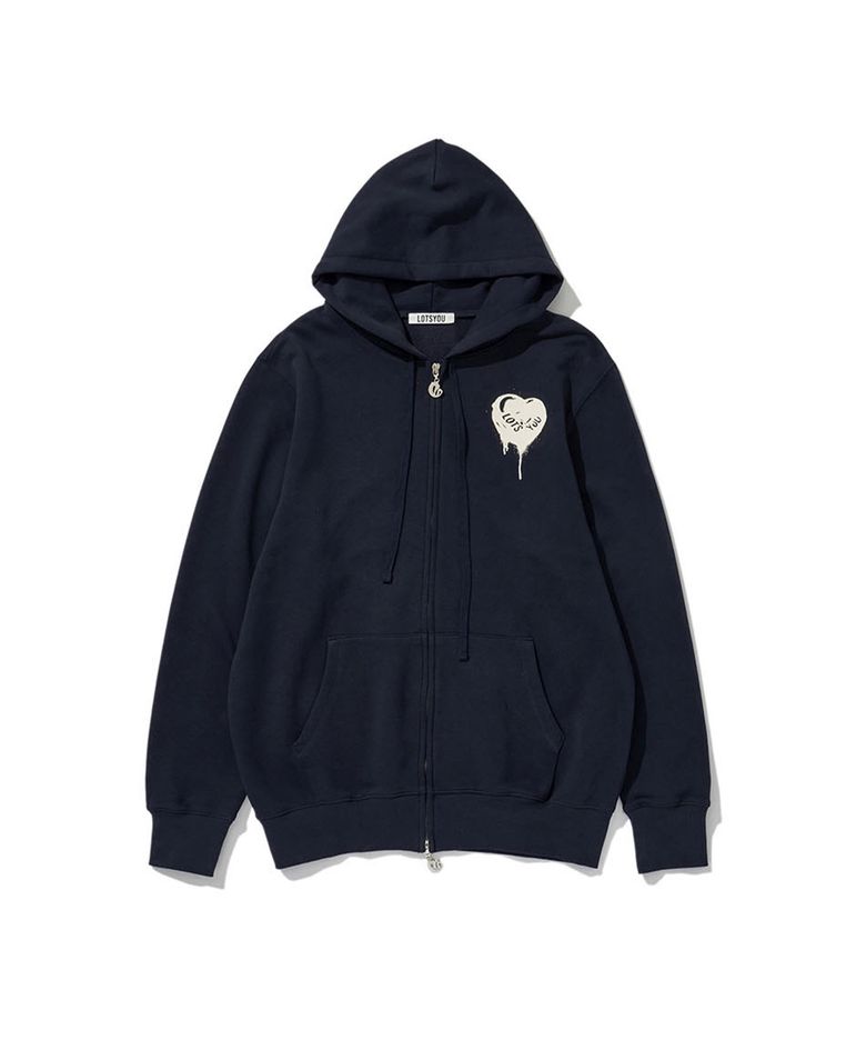 Melting Heart Candy Zip-up Hoodie Navy