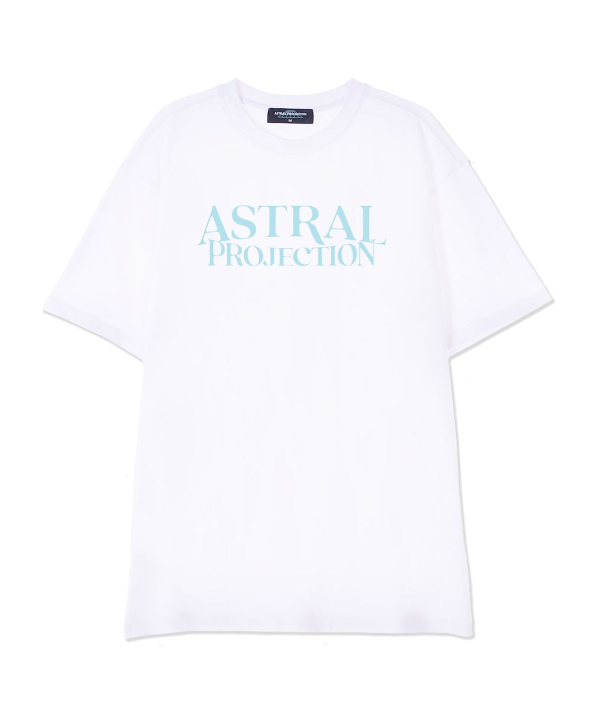 아스트랄 프로젝션(ASTRAL PROJECTION) 베이직 레터링 수피마 코튼 라운드 넥 반팔 티셔츠_화이트