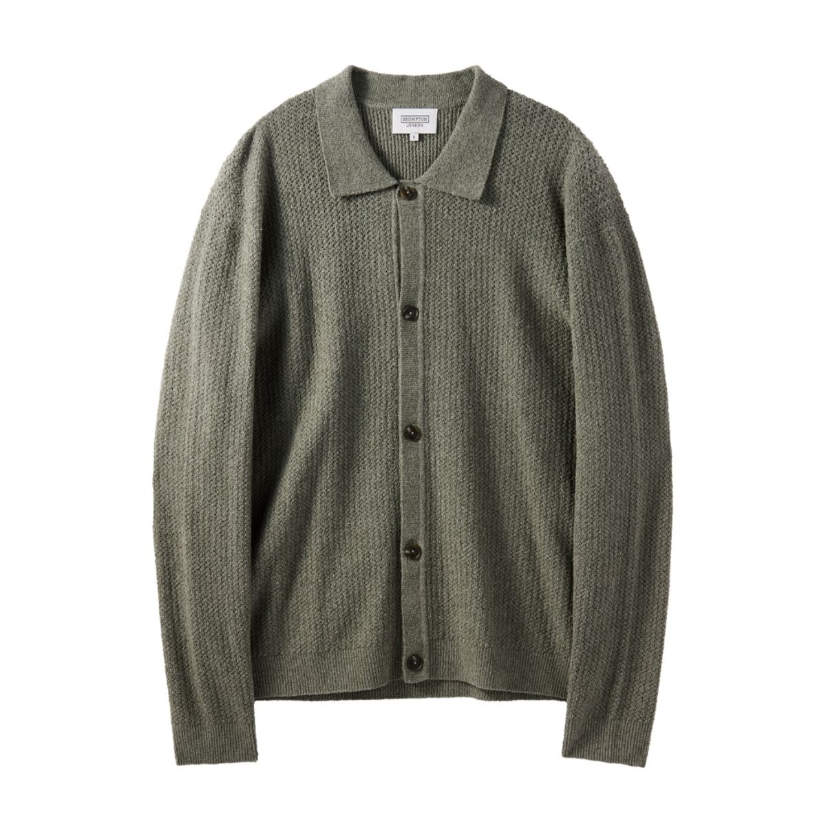 브롬톤 런던(BROMPTON LONDON) COLLAR NECK CARDIGAN - M/KHAKI (P242MCD512)