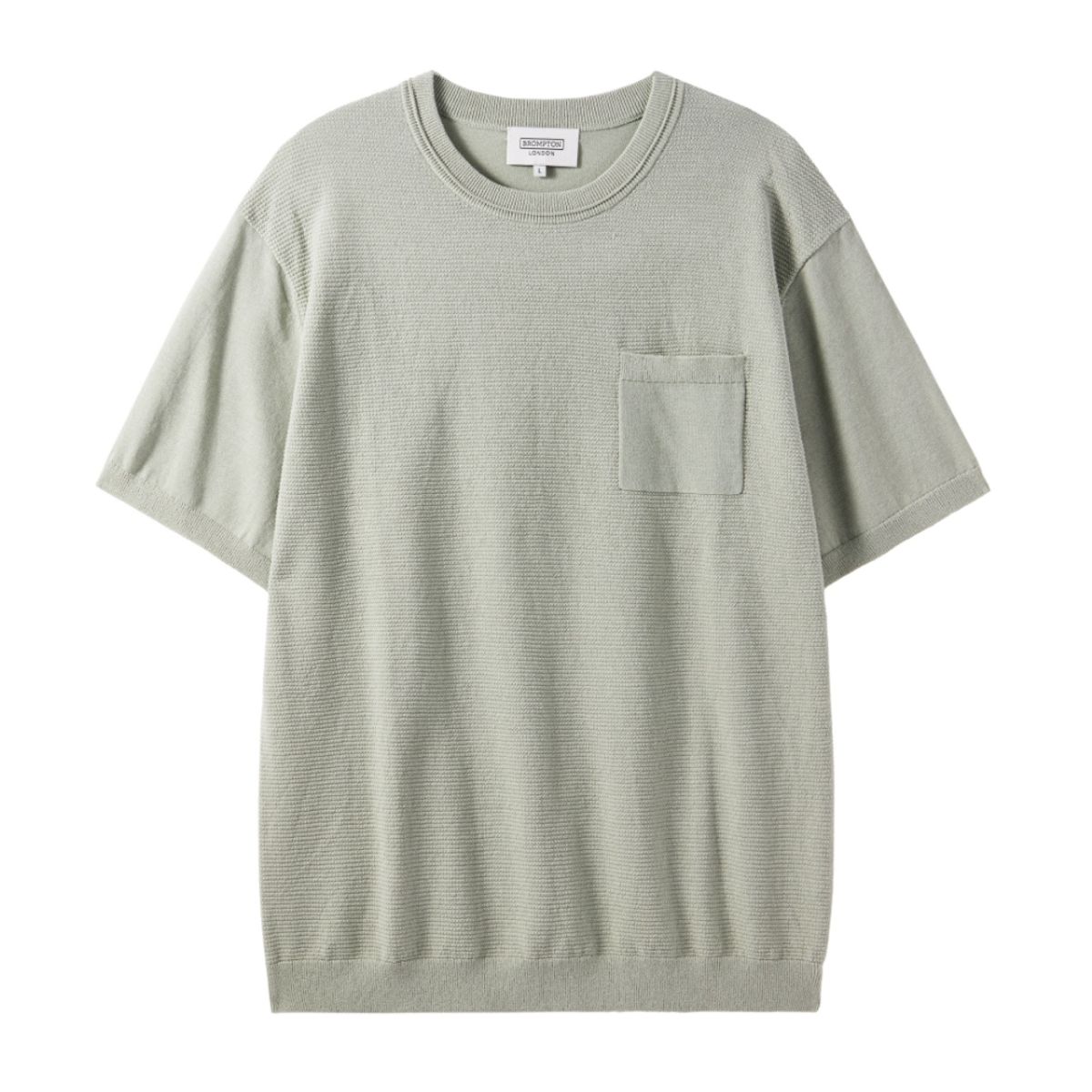 브롬톤 런던(BROMPTON LONDON) HALF SLEVE CHEST POCKET BASIC ROUND T-SHIRT - A/MINT (P242MKT515)