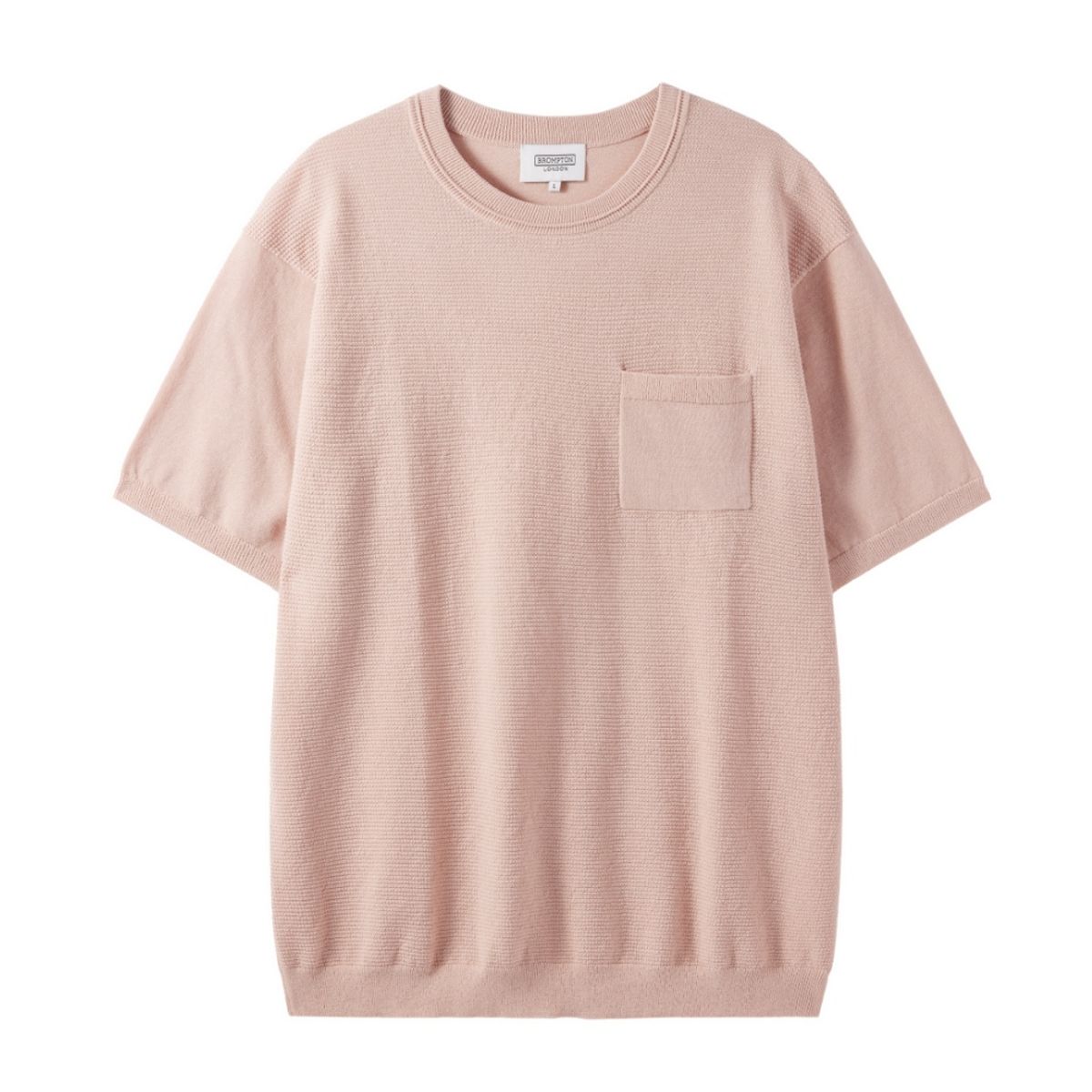 브롬톤 런던(BROMPTON LONDON) HALF SLEVE CHEST POCKET BASIC ROUND T-SHIRT - A/PINK (P242MKT515)