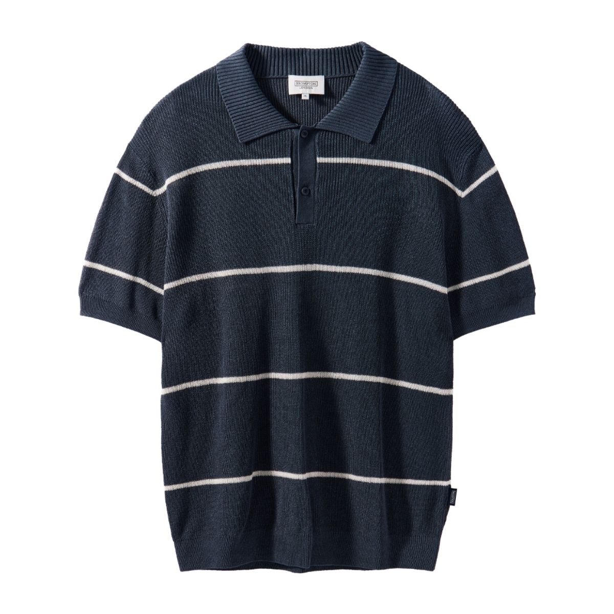 브롬톤 런던(BROMPTON LONDON) STRIPED COLLAR HALF SLEEVE KNIT - NAVY (P242MKT514)