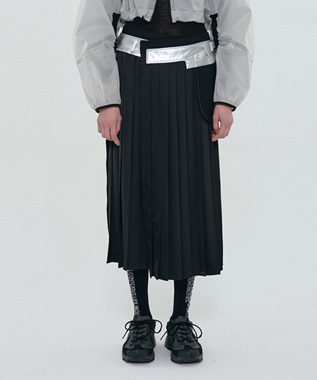 래코드(RECODE) Layered Detail Skirts_RQKAM24558BKX