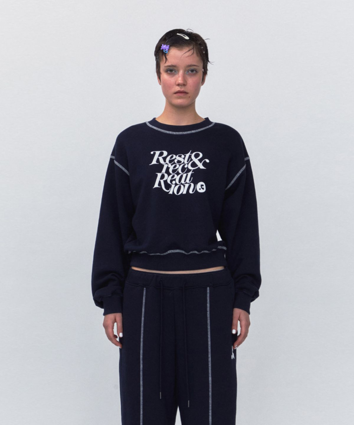 레스트앤레크레이션(REST&RECREATION) RR COLORATION SWEATSHIRT_NAVY