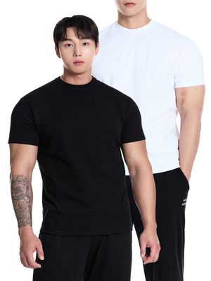 [2PACK] 퍼펙트 특양면 무지 머슬핏 반팔 티셔츠