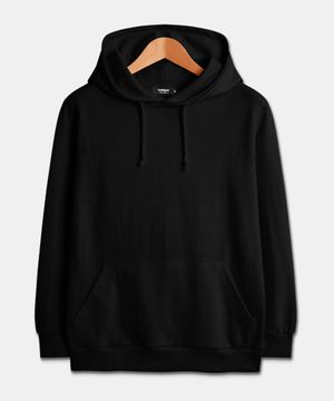 [논기모or기모] 베이직 스탠다드핏 무지 후드티 블랙