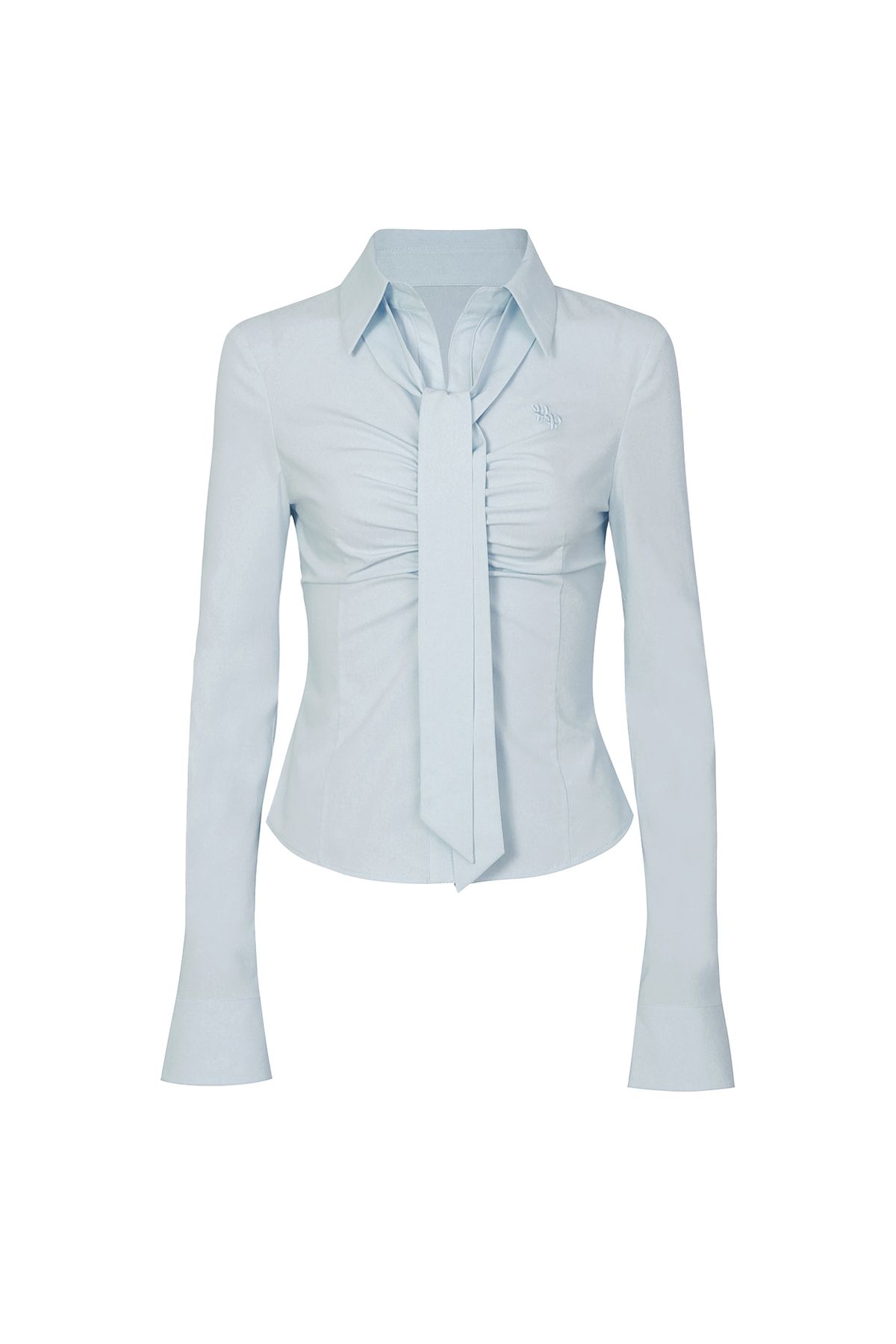 페인오어플레져(PAINORPLEASURE) VIVIAN SCARF SHIRT blue