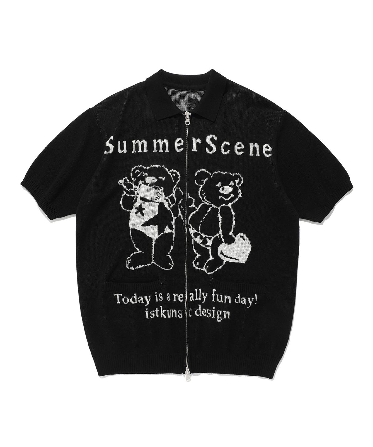 이스트쿤스트(ISTKUNST) FUN DAY HALF KNIT_BLACK(IK2EMMK681A)