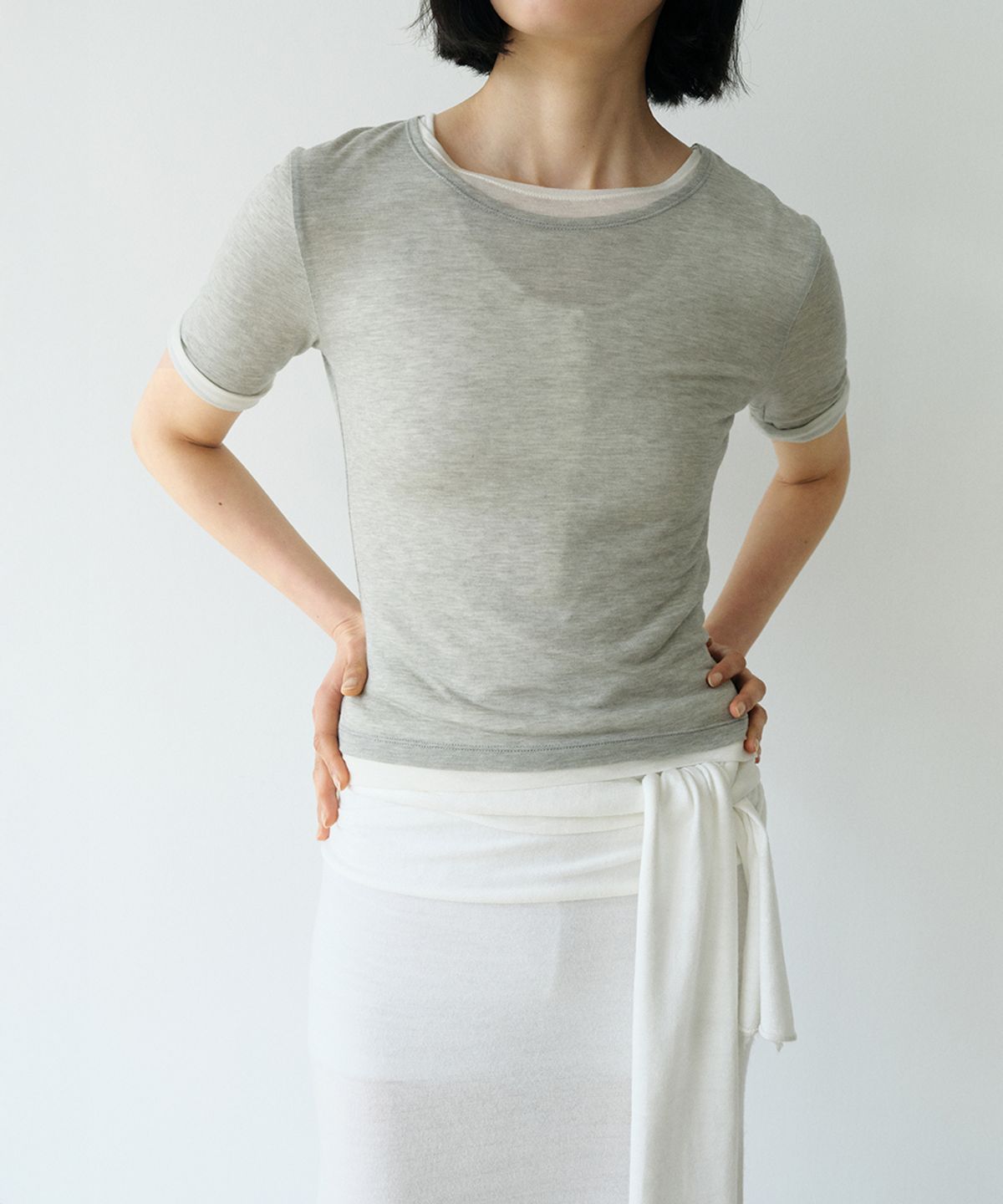 로우타이드(LOW TIDE) LAYERED T-SHIRT [GREY]
