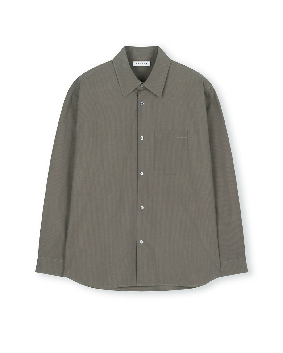비슬로우(BESLOW) RIPPLE COTTON SHIRT DARK BEIGE