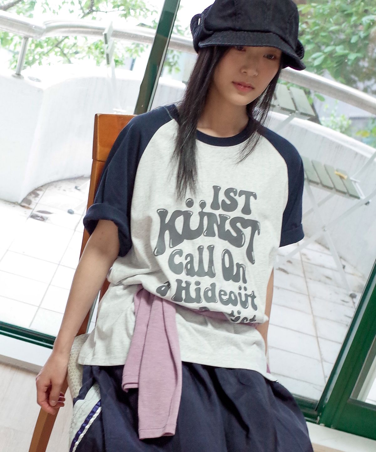 이스트쿤스트(ISTKUNST) HIDEOUT RAGLAN TEE_LIGHT GREY(IK2EMMT503A)