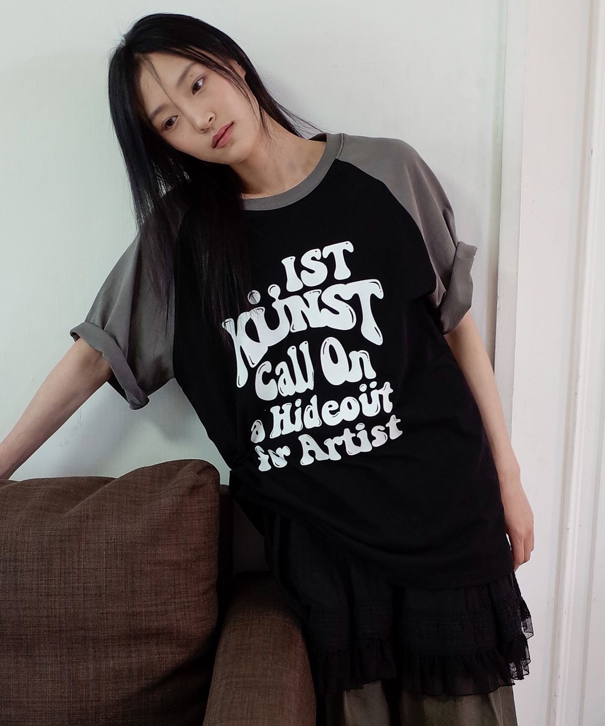 이스트쿤스트(ISTKUNST) HIDEOUT RAGLAN TEE_BLACK(IK2EMMT503A)