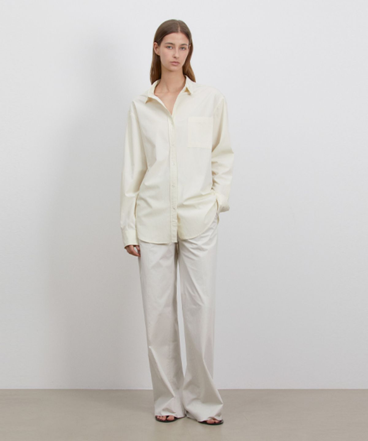 리디피(RIDIFI) WIDE COTTON LINE PANTS_IVORY