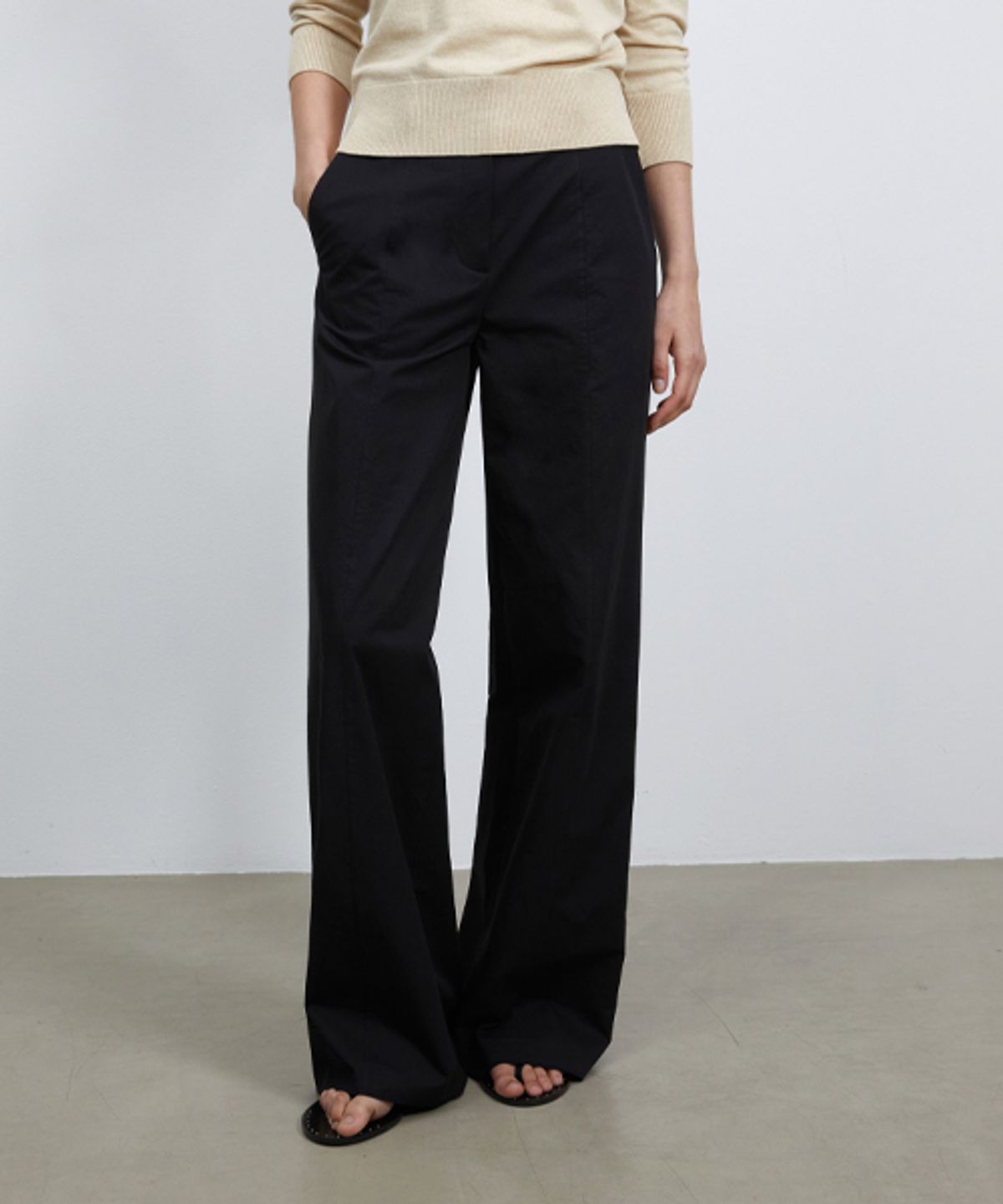 리디피(RIDIFI) WIDE COTTON LINE PANTS_BLACK