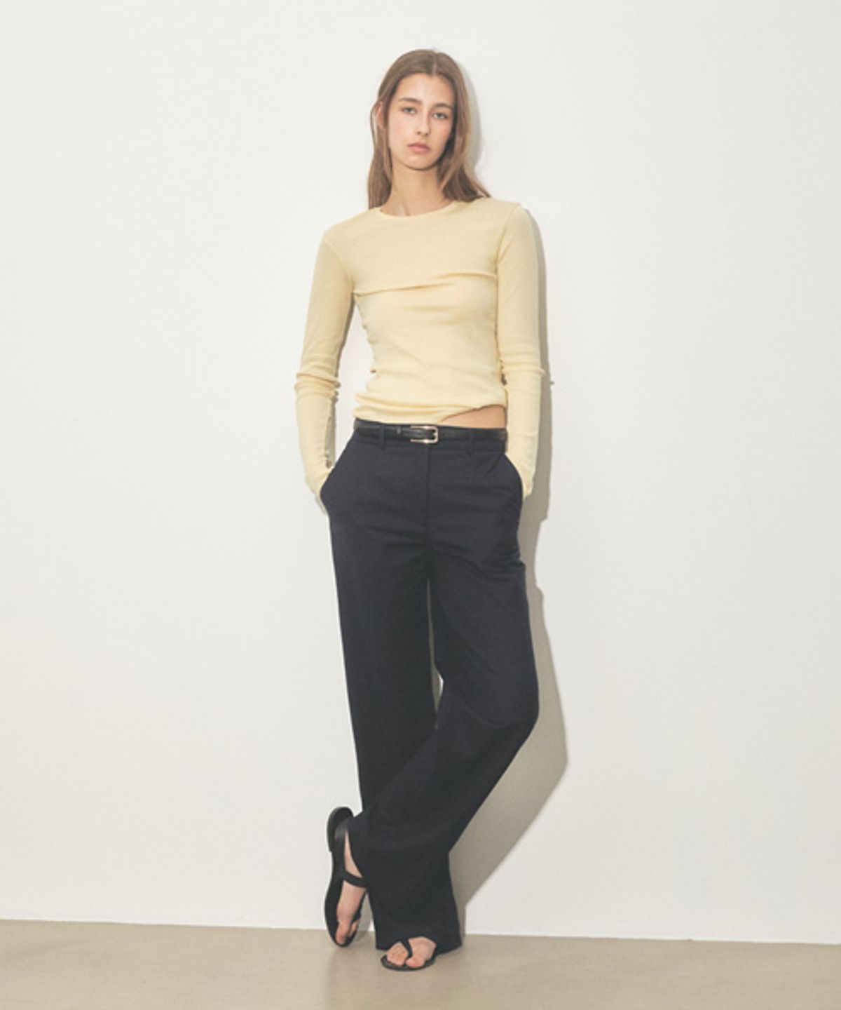 리디피(RIDIFI) STRAIGHT LINE SLACKS_NAVY
