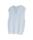 86-IRO314 [워셔블] 펀칭 브이넥 니트 베스트 스카이블루