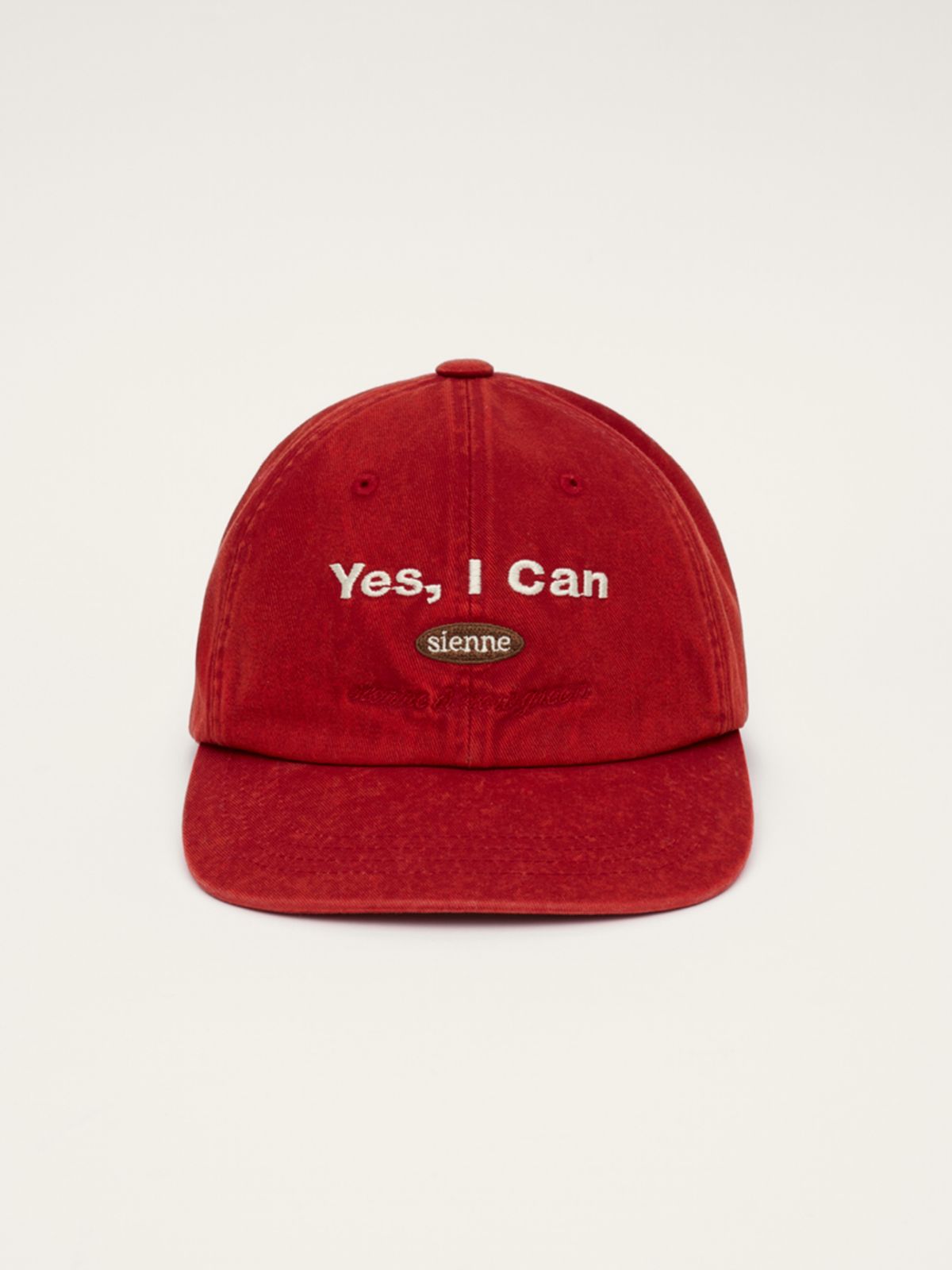 시엔느(SIENNE) Crown Washed Cotton Ball Cap (Red)
